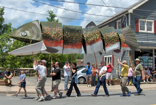 This giant trout was created by local artist Bud Wertheim. 