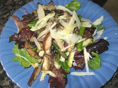 Roasted asparagus and mushroom salad
